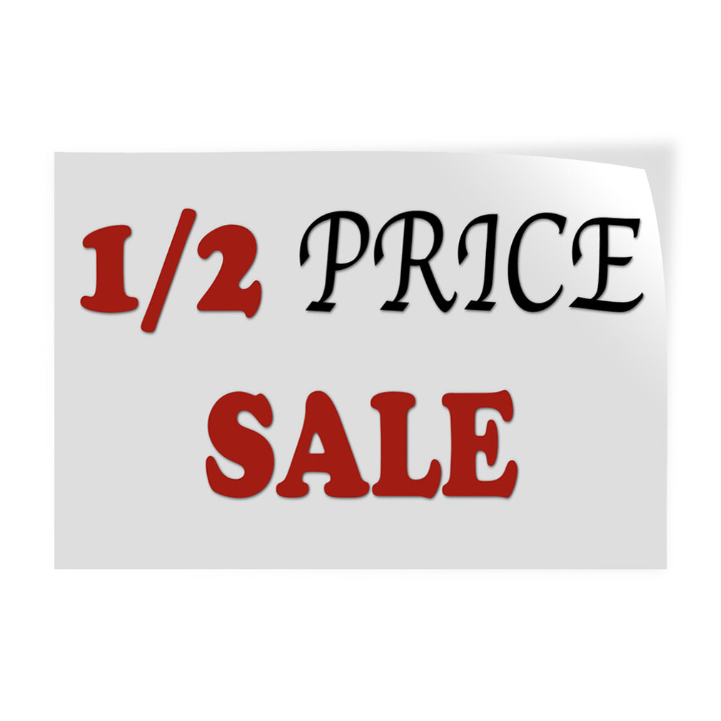 Decal Stickers 1 2 Price Sale Advertising Printing A Vinyl Store Sign Label