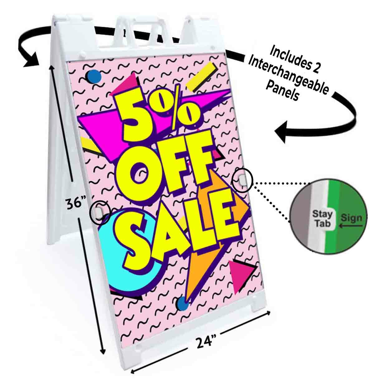 5% Off Sale Signicade 24×36 A Frame Sidewalk Pavement Sign Double Sided Sandwich