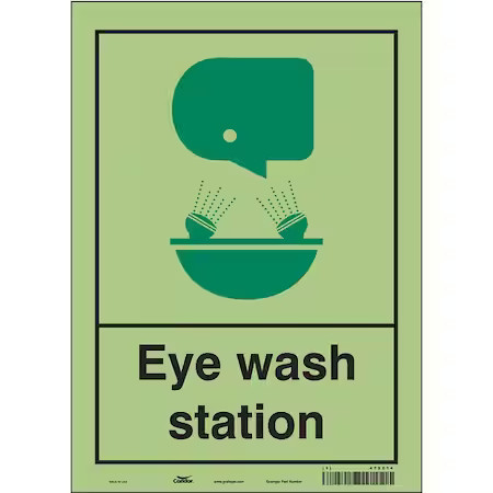 Condor 470Z14 Eye Wash Station, 10 In W X 14 In H, Vertical Rectangle, Glow
