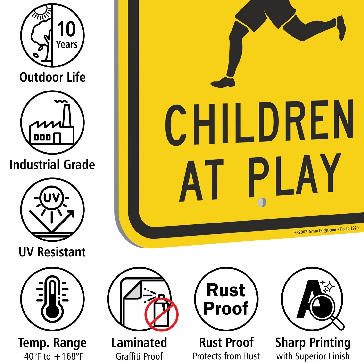 18×12 Inch Slow Children At Play Metal Sign Aluminum Black Yellow