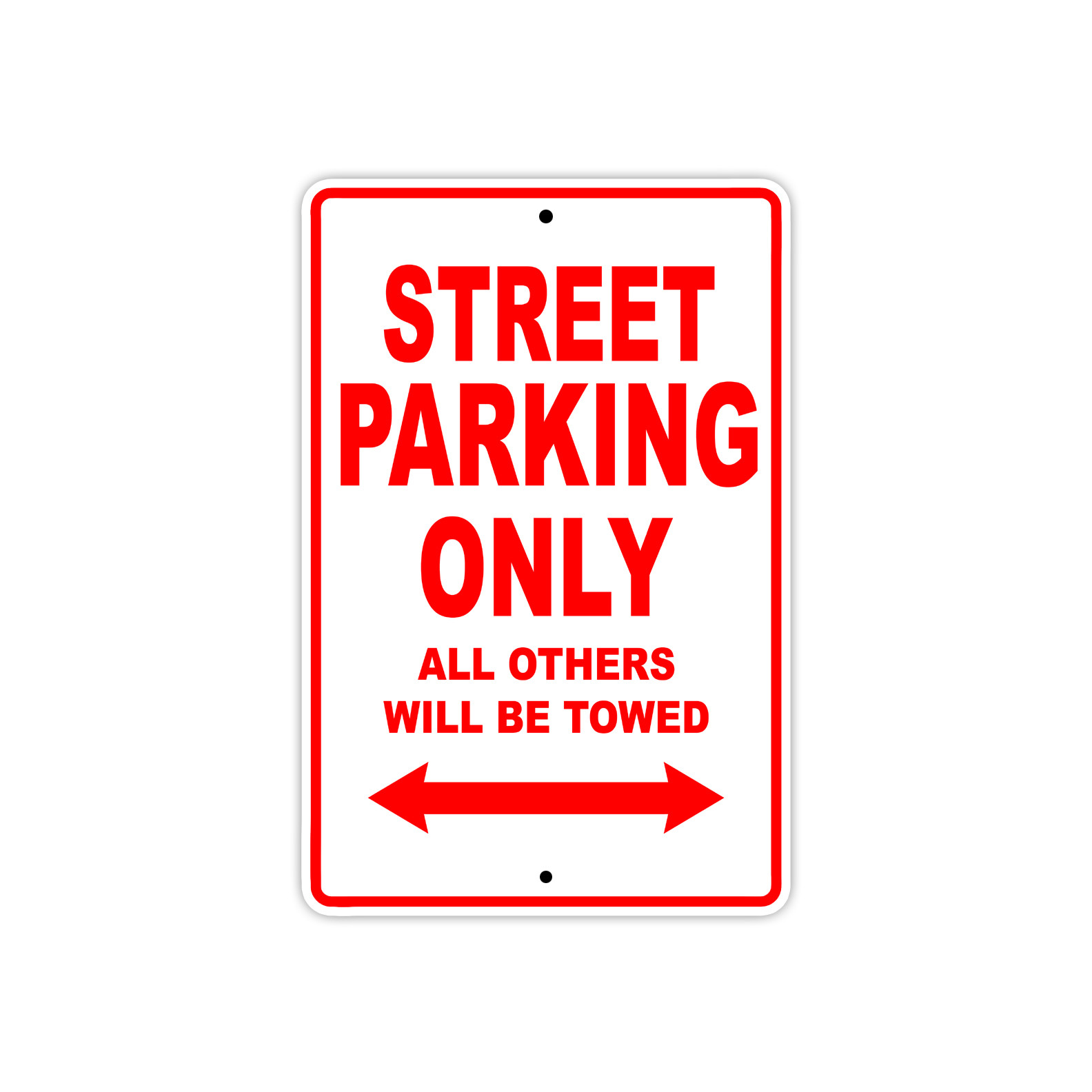 Street Parking Only Towed Motorcycle Bike Art Decor Novelty Aluminum Metal Sign