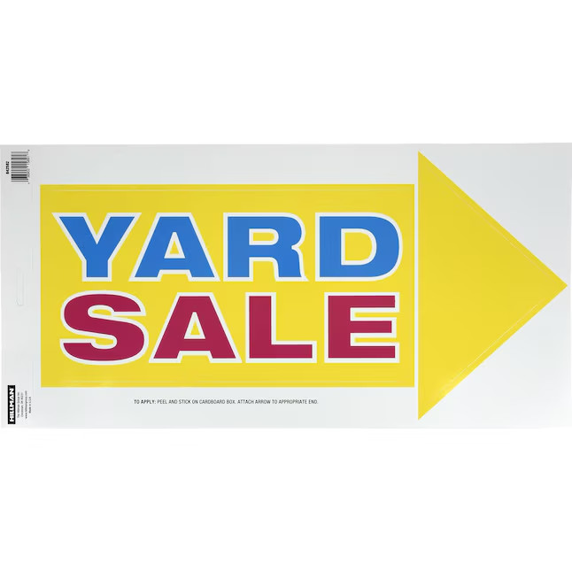 Hillman Yard Sale – Arrow 9-in x 15-in Vinyl Sale/For sale Sign