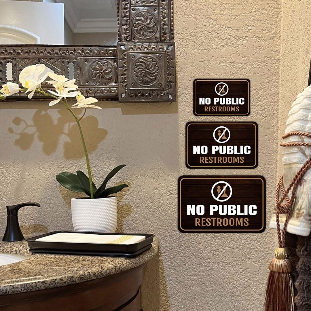 Classic Framed Plus No Public Restrooms Wall or Door Sign
