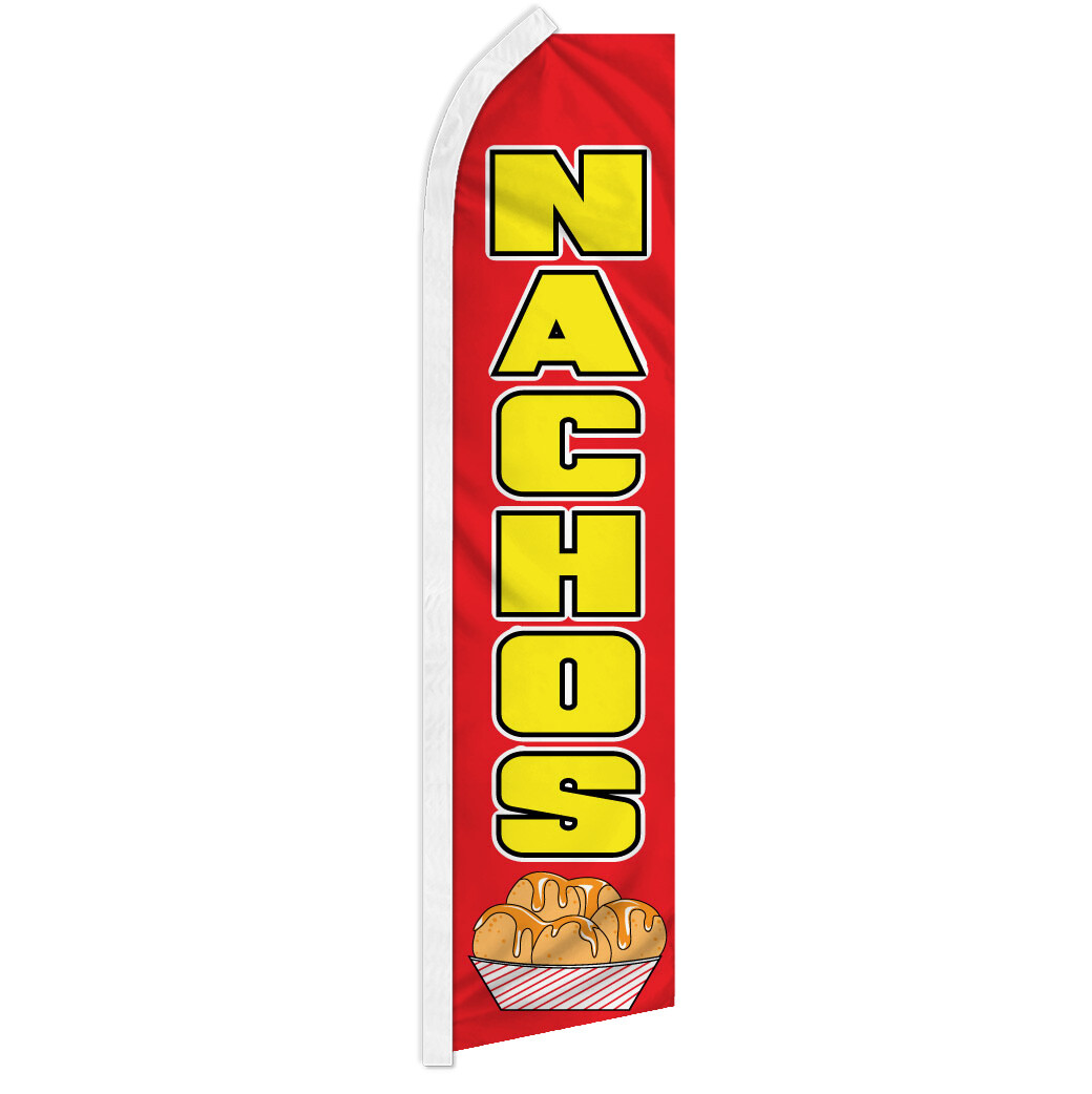 Nachos Advertising Swooper Feather Flag Concessions Food