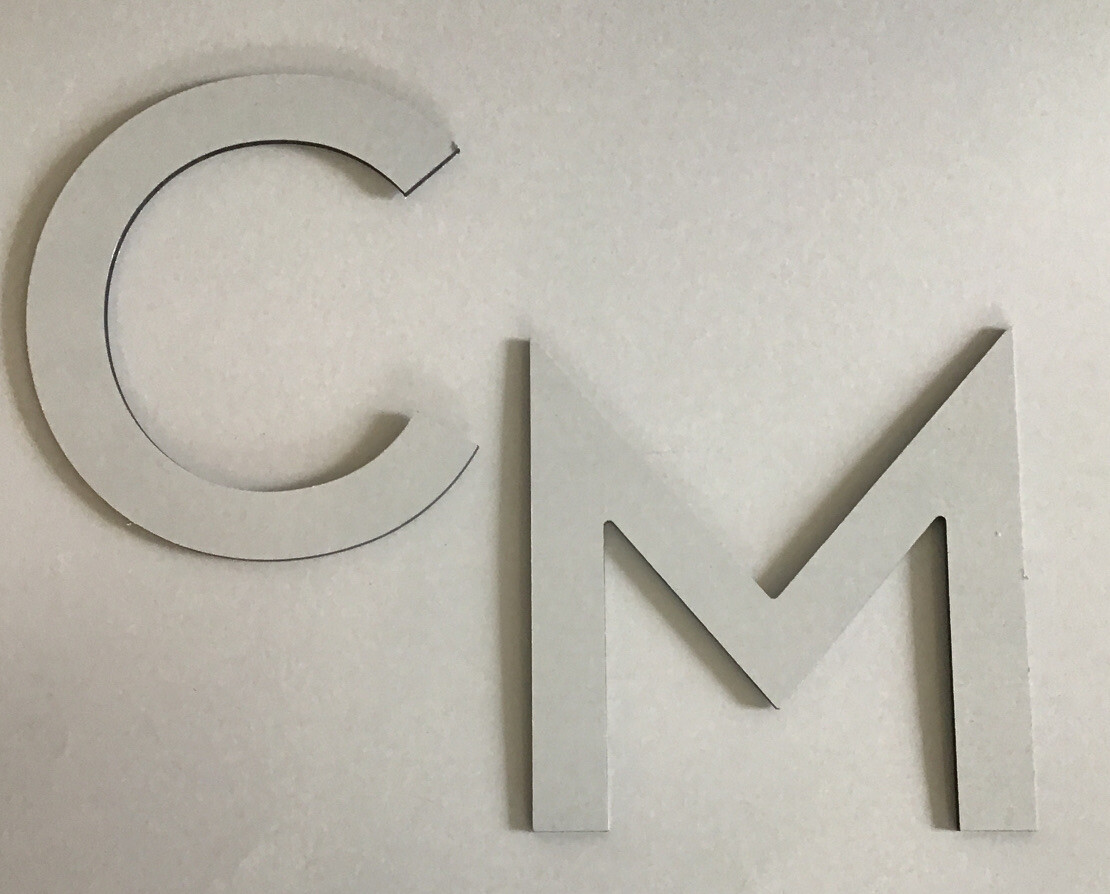 6” Metal Look Letters Spells “CUSTOMER” Self Adhesive