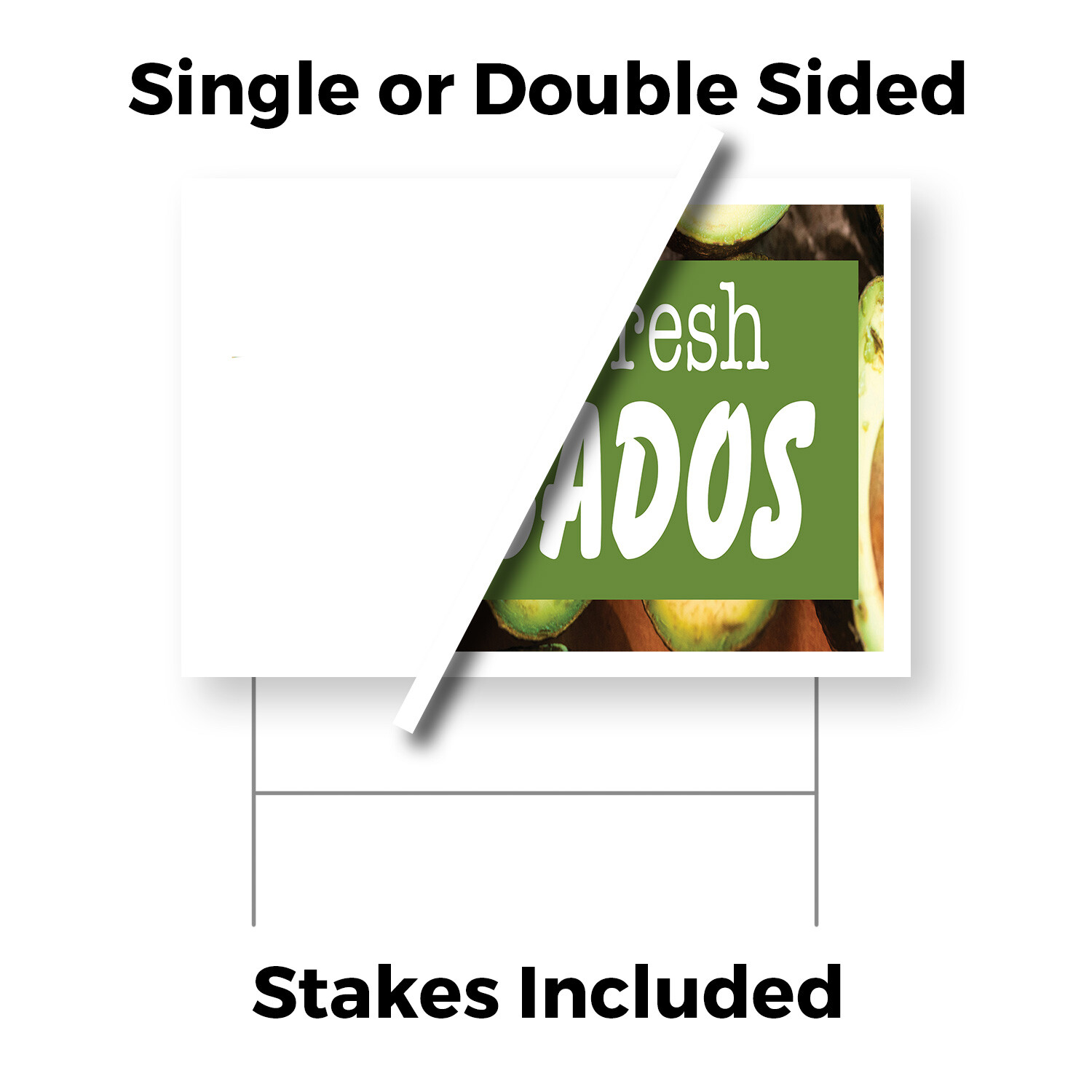 Farm Fresh Avocados Yard Sign Tropical Fruits, Fresh Produce, Farmer�s Markets