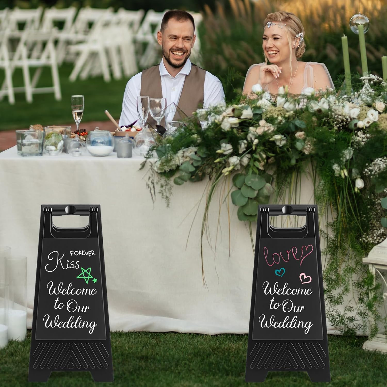 6 Pack a Frame Sandwich Board Sign with Dry Erase Surface Double Sided Sidewalk