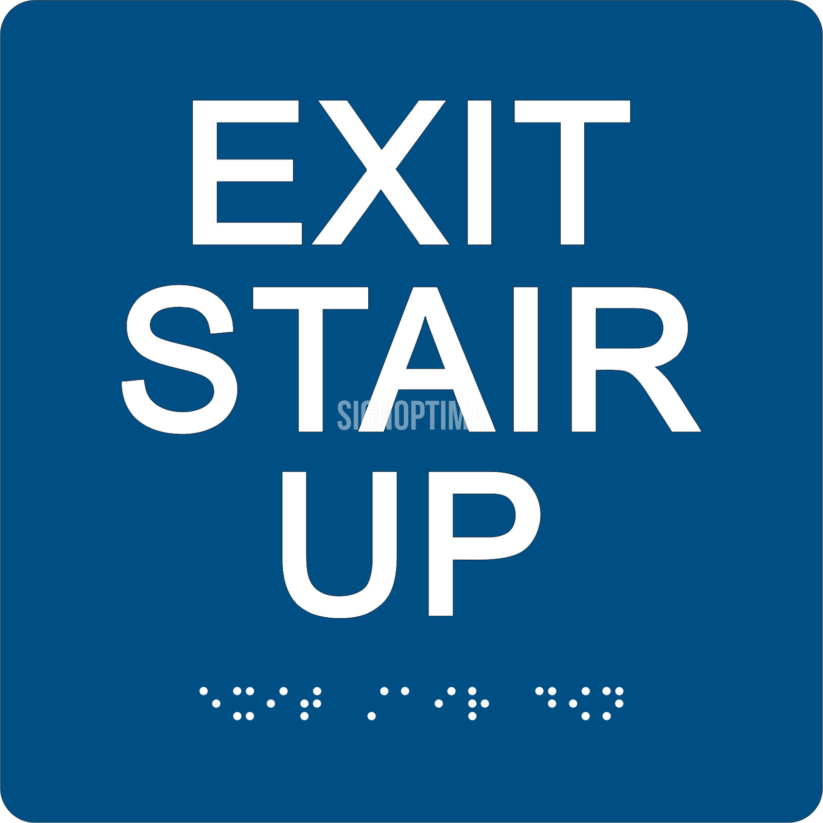 SignOptima™️ ADA Compliant EXIT STAIR UP Sign,Acrylic Braille 6″x6″