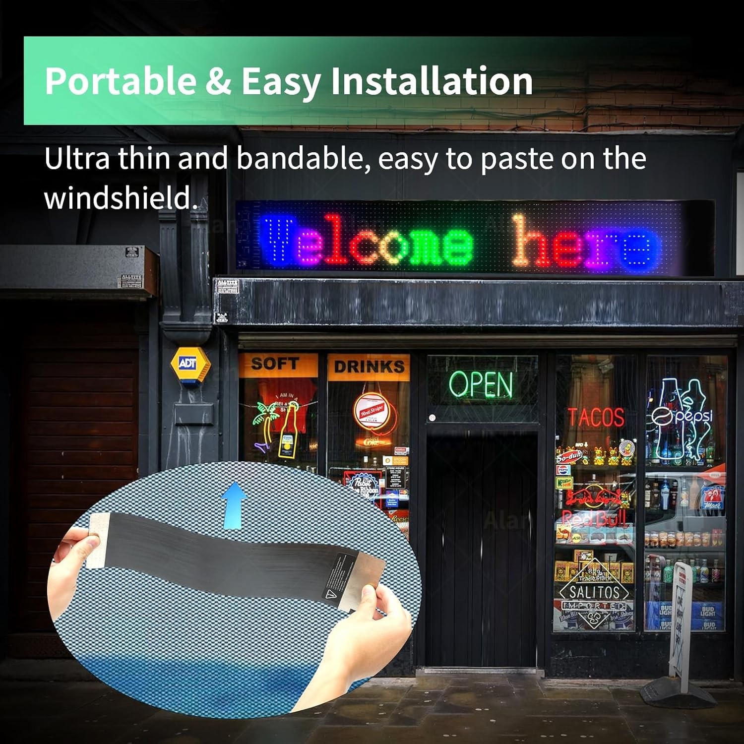 15”x4” High-Bright Programmable LED Sign with Bluetooth & App Control
