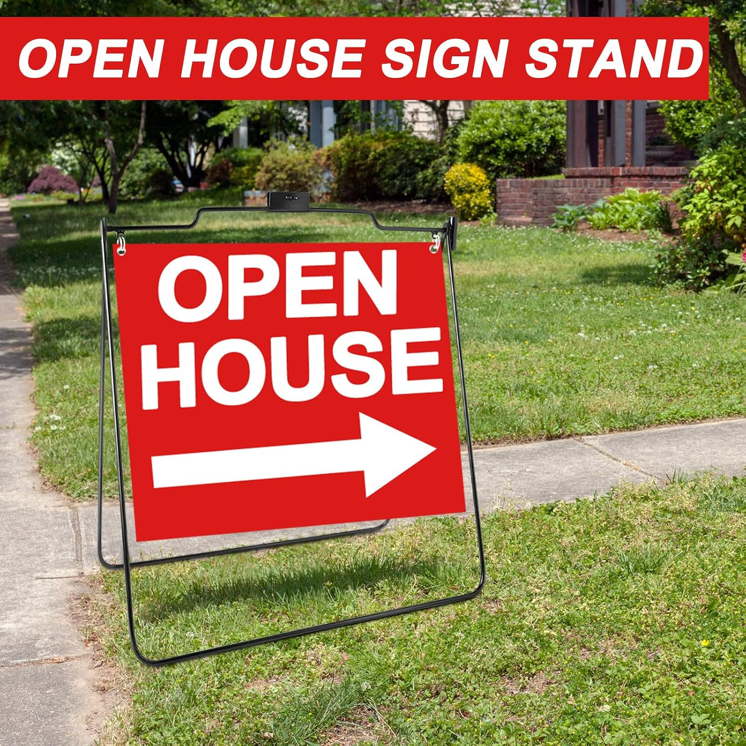 Therwen 5 Pack Open House Signs, Open House Yard Frames, a Frame Metal Stand for