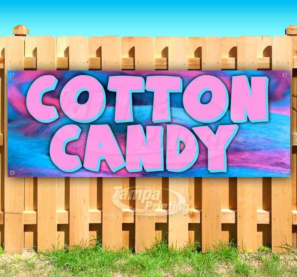 COTTON CANDY Advertising Vinyl Banner Flag Sign Many Sizes FAIR CARNIVAL FOOD