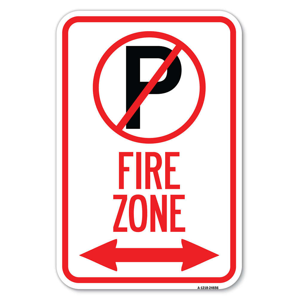 No Parking Symbol and Arrow Pointing Left and Heavy Gauge Aluminum Parking Sign