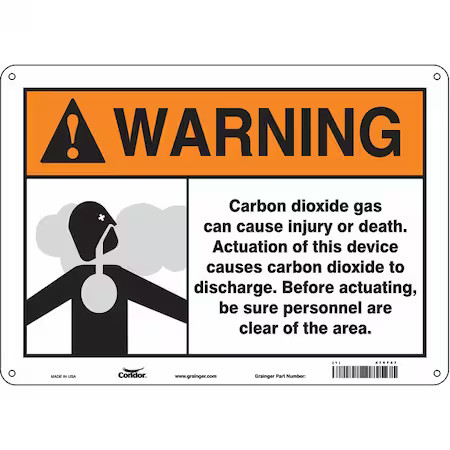 CONDOR 476F87 Chemical Sign, 10 in H, 14 in W, Horizontal Rectangle, English,
