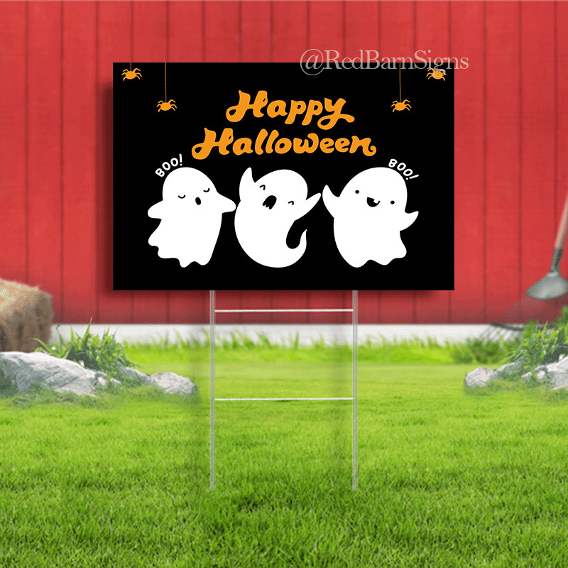 Happy Halloween Boo boo ghosts yard sign