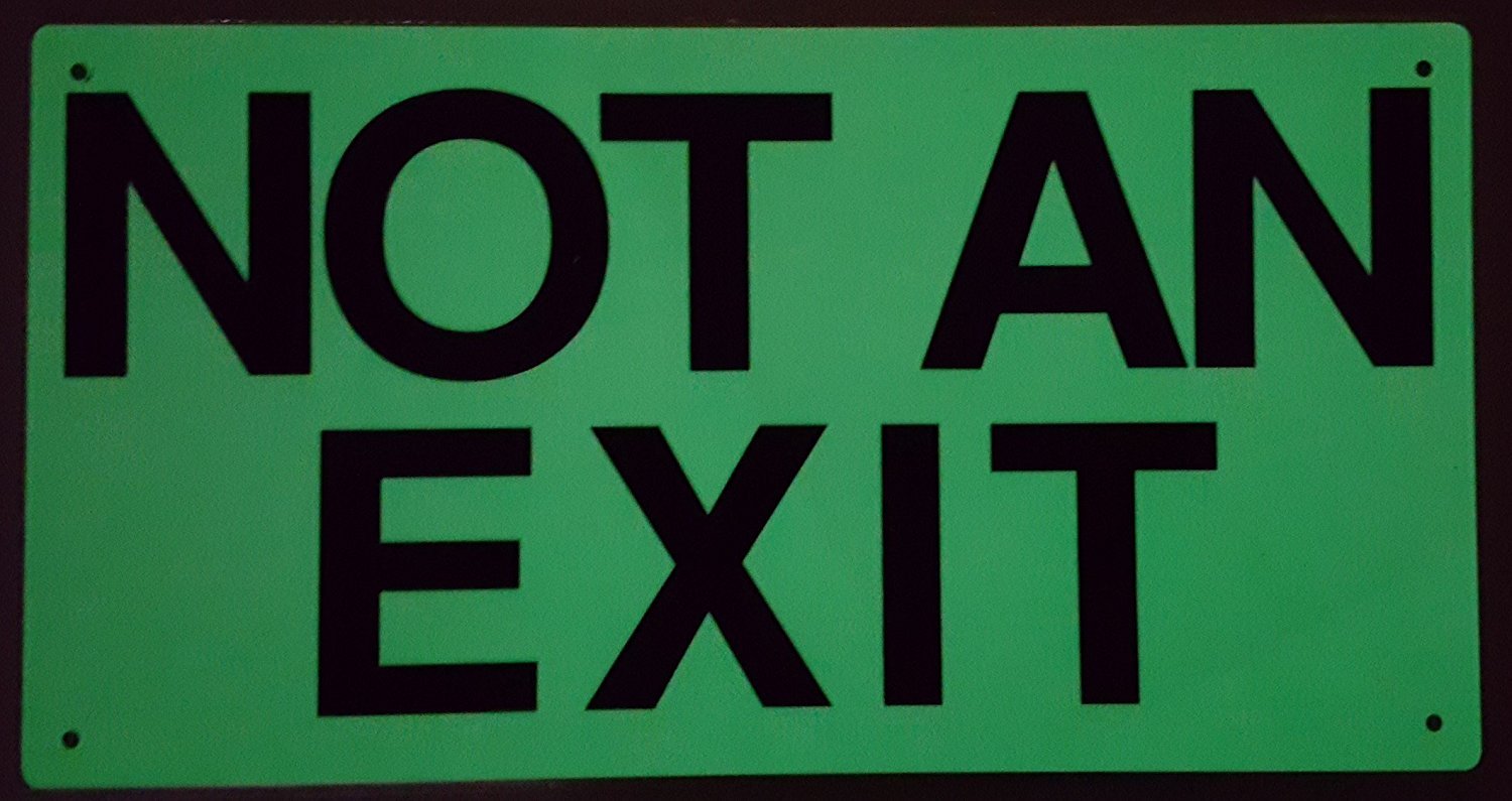 “NOT AN EXIT” sign – Photoluminescent ,High Intensity, ALUMINIUM 8X15-REF24-1027