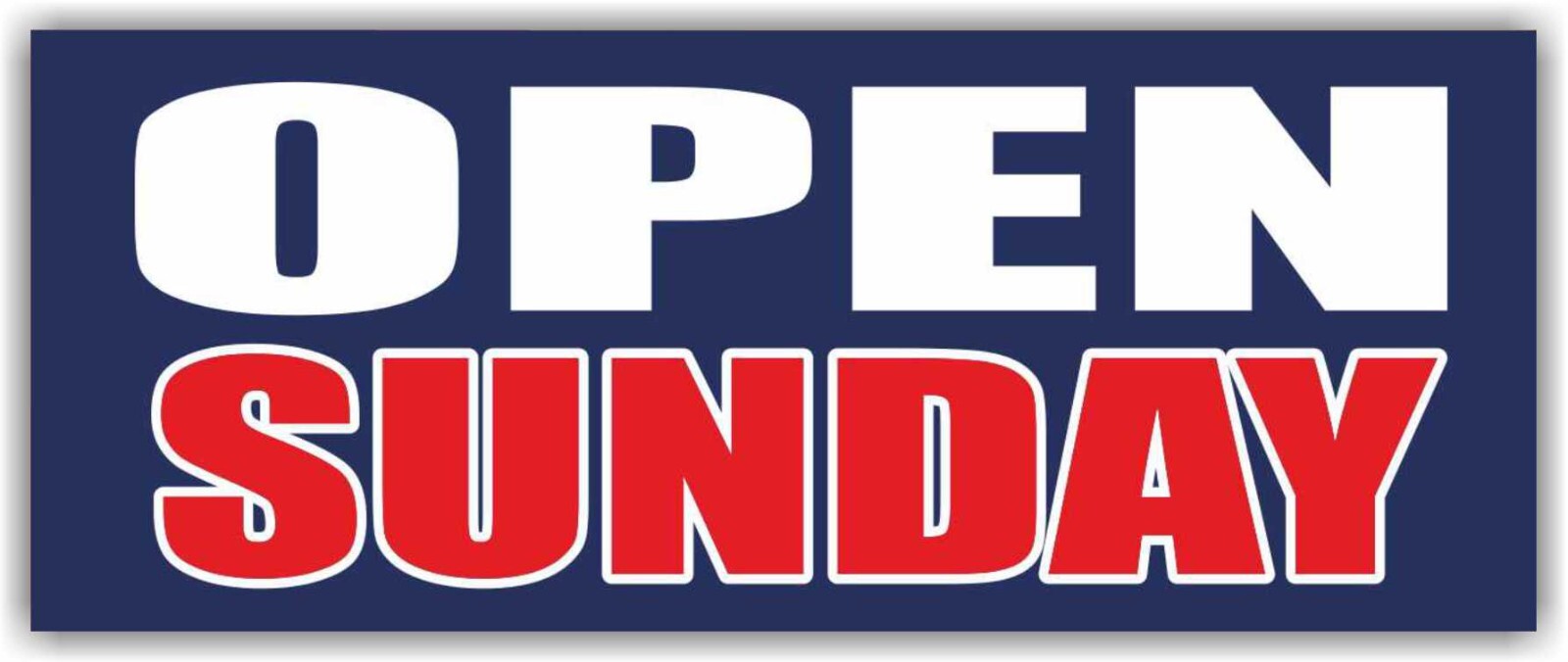 OPEN SUNDAY Advertising Banner Vinyl Mesh Sign Holidays Coming Soon Welcome