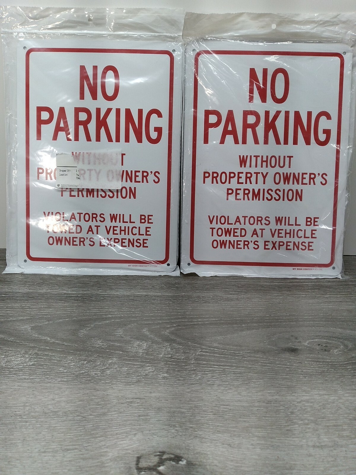 Lot of 2 No Parking Violators will be Towed Signs 14×10 inches Aluminum