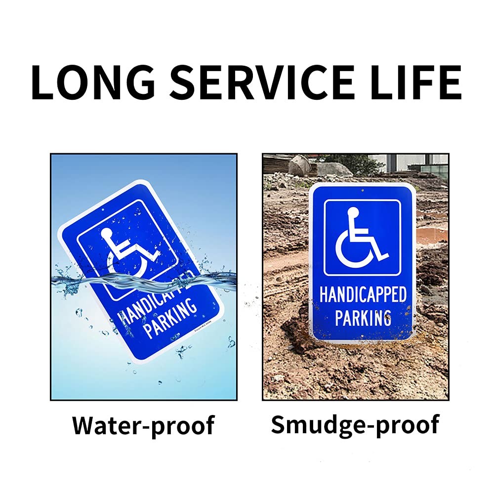 Large Handicap Parking Sign, Handicapped Sign, 18″x 12″ .040 Rust Free Alumin…