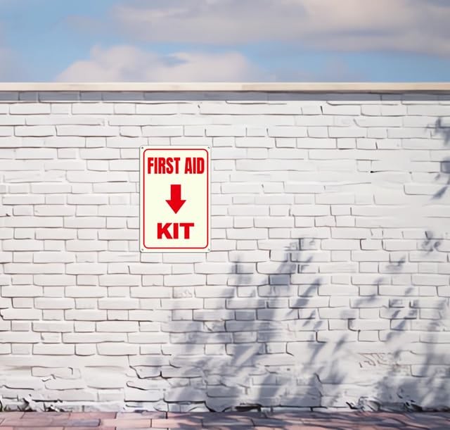 Glow In The Dark First Aid Kit Sign 8 x 12 Inches – Sturdy Acrylic Glow Signs…