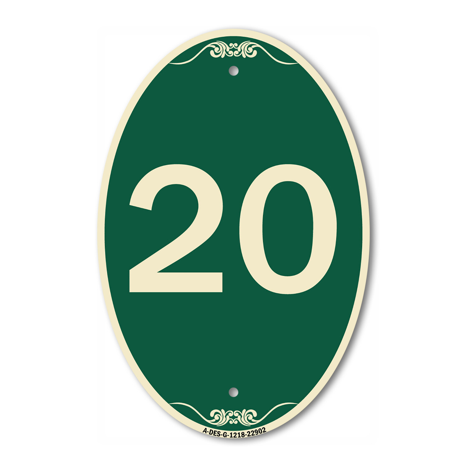 SignMission Designer Series Sign – Sign with Number ’20 12″ x 18″ Aluminum Sign