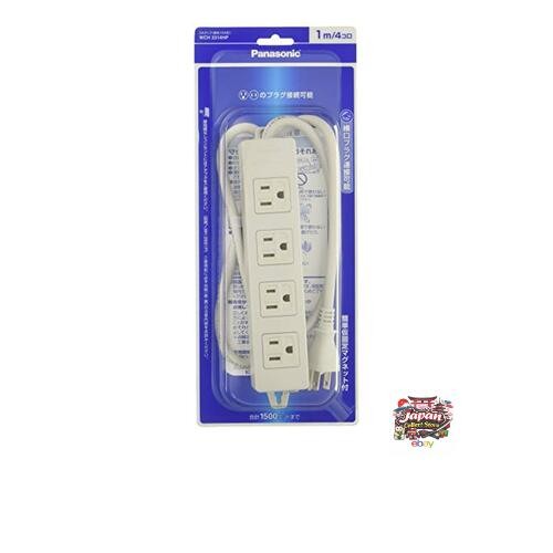NEW Panasonic OA Power Strip Grounded 15A 4 Outlets Gray 1m Cord with Magnet / P