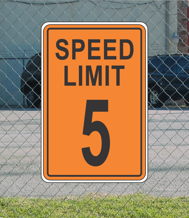 Orange Speed Limit 5 Metal Sign for Street Road Highway Parking Lot 12″x18″ mph