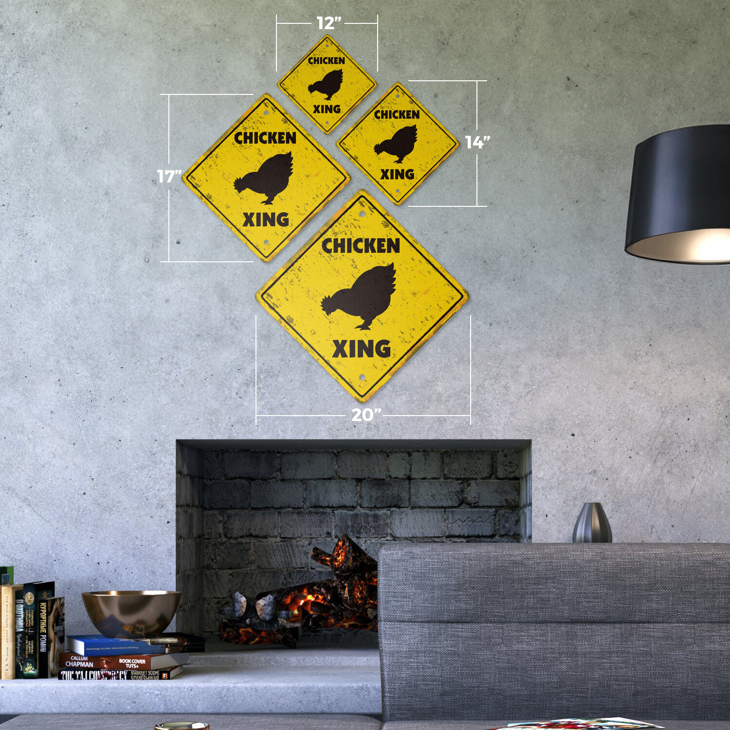 Chicken Vintage Crossing Sign Xing Plastic Rustic rancher farmer gag funny raisi