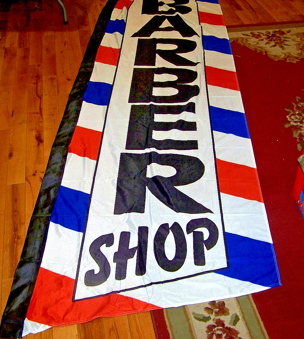 BARBER SHOP – Windless Swooper Flag 2.5 x 11.5 ft Feather Banner Sign