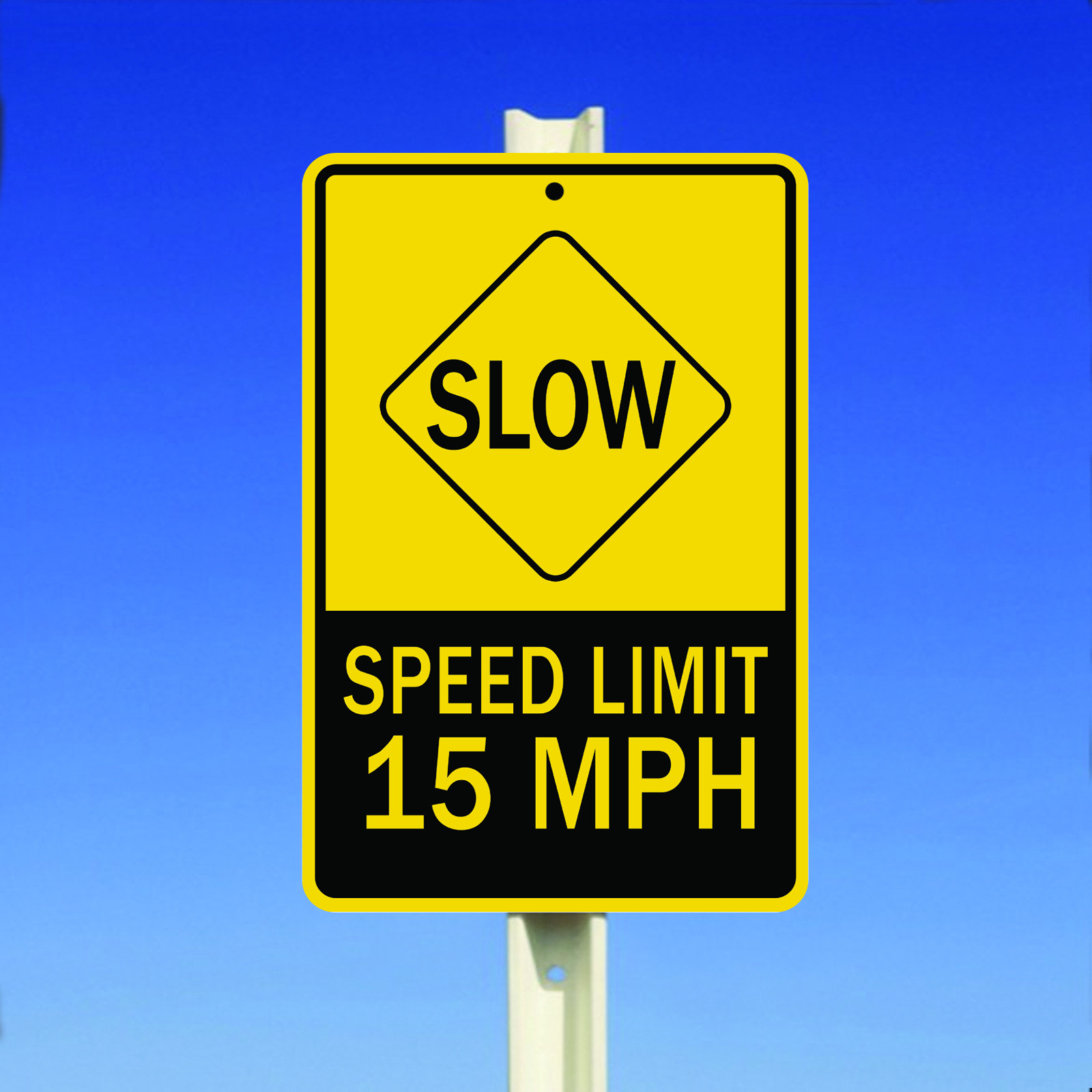 Speed Limit 15 Miles MPH Slow Driving Aluminum Metal 8×12 Sign