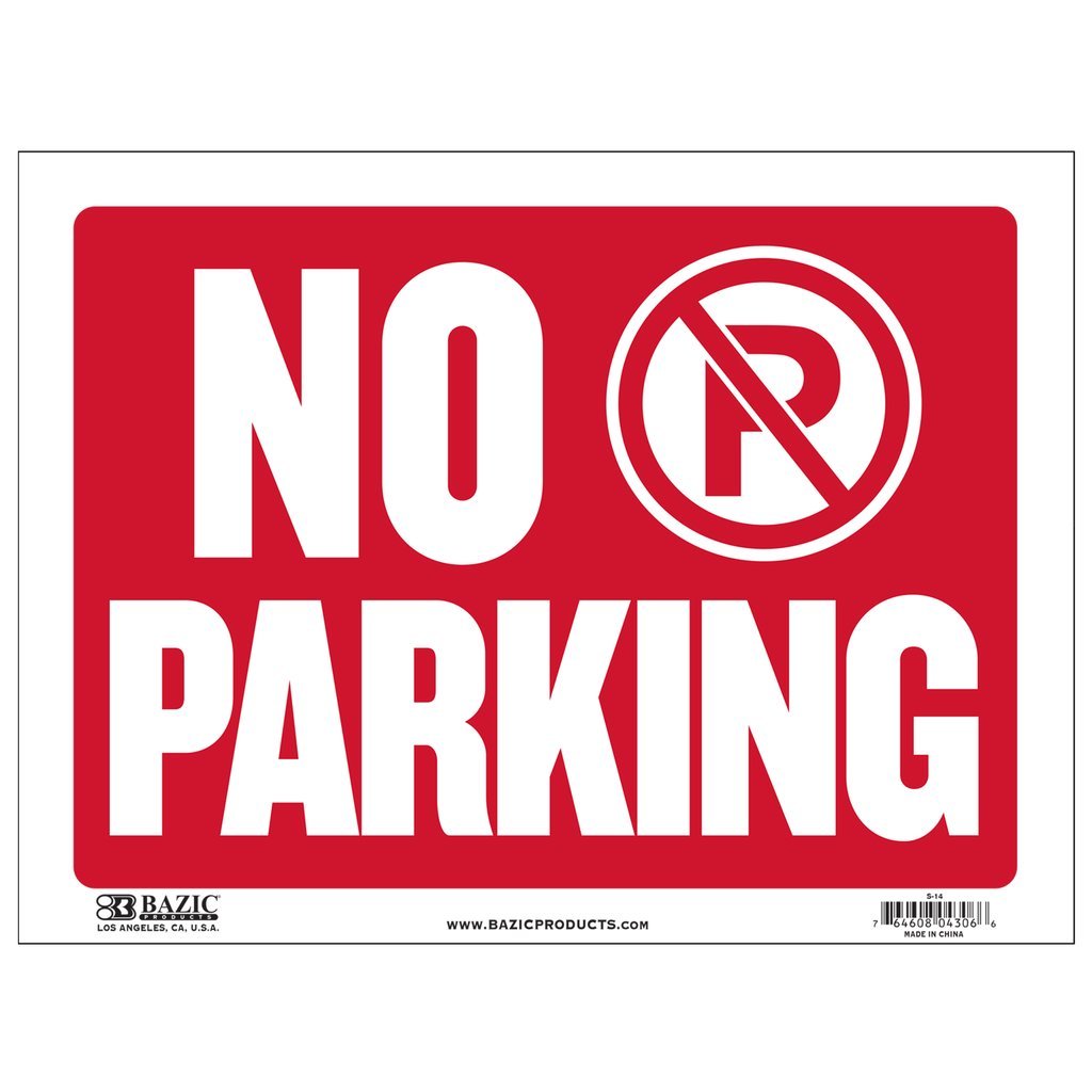 2 Pack, No Parking Sign 9″x12″ Durable Plastic, Weatherproof, Bright Visible