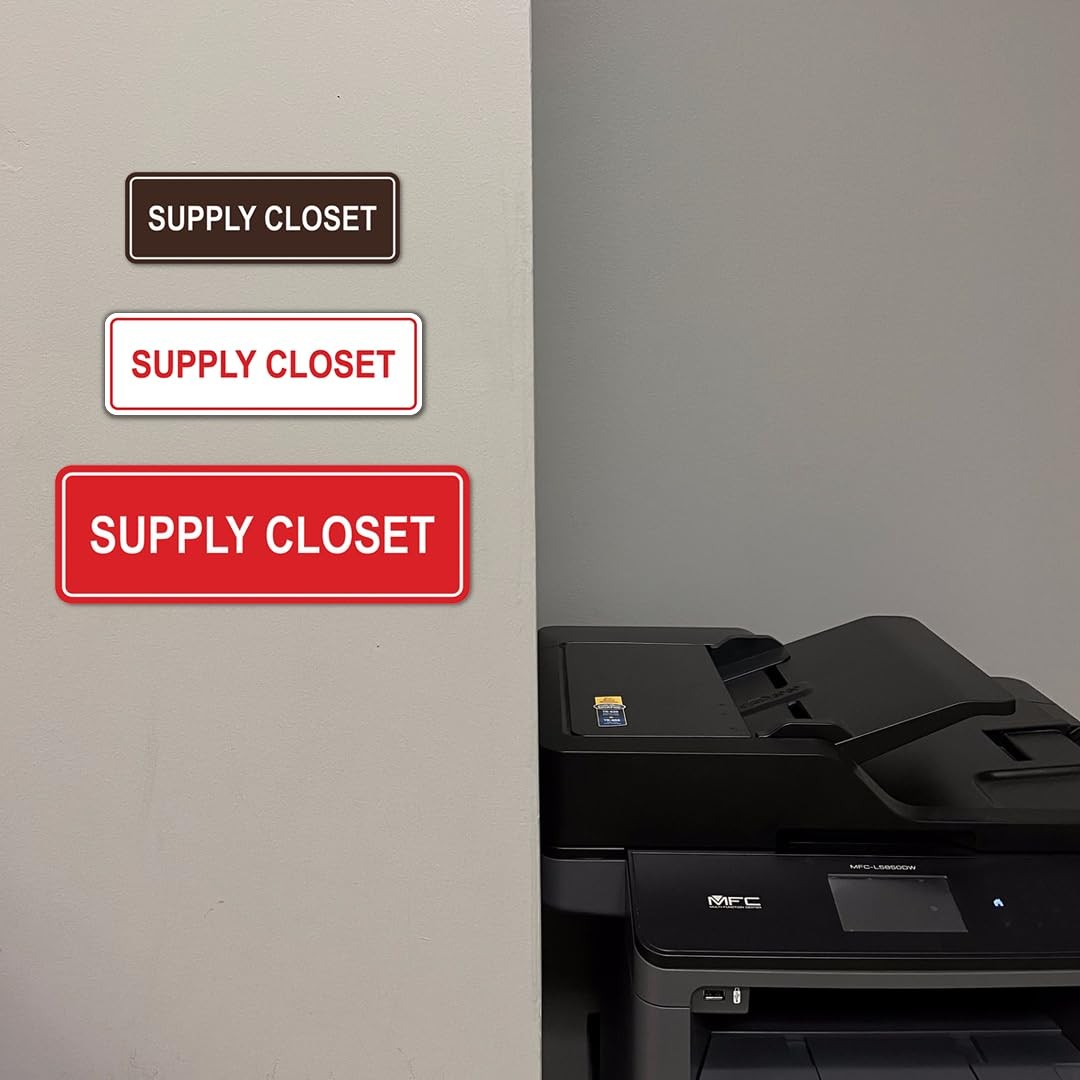 Standard Supply Closet Wall Or Door Sign Black Small Office Storage Business