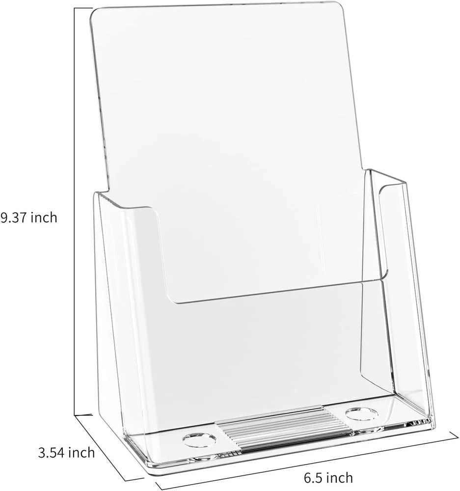 6 Pack 6” X 9” Acrylic Brochure Holder,Wide Brochure Leaflet Booklet Literatur