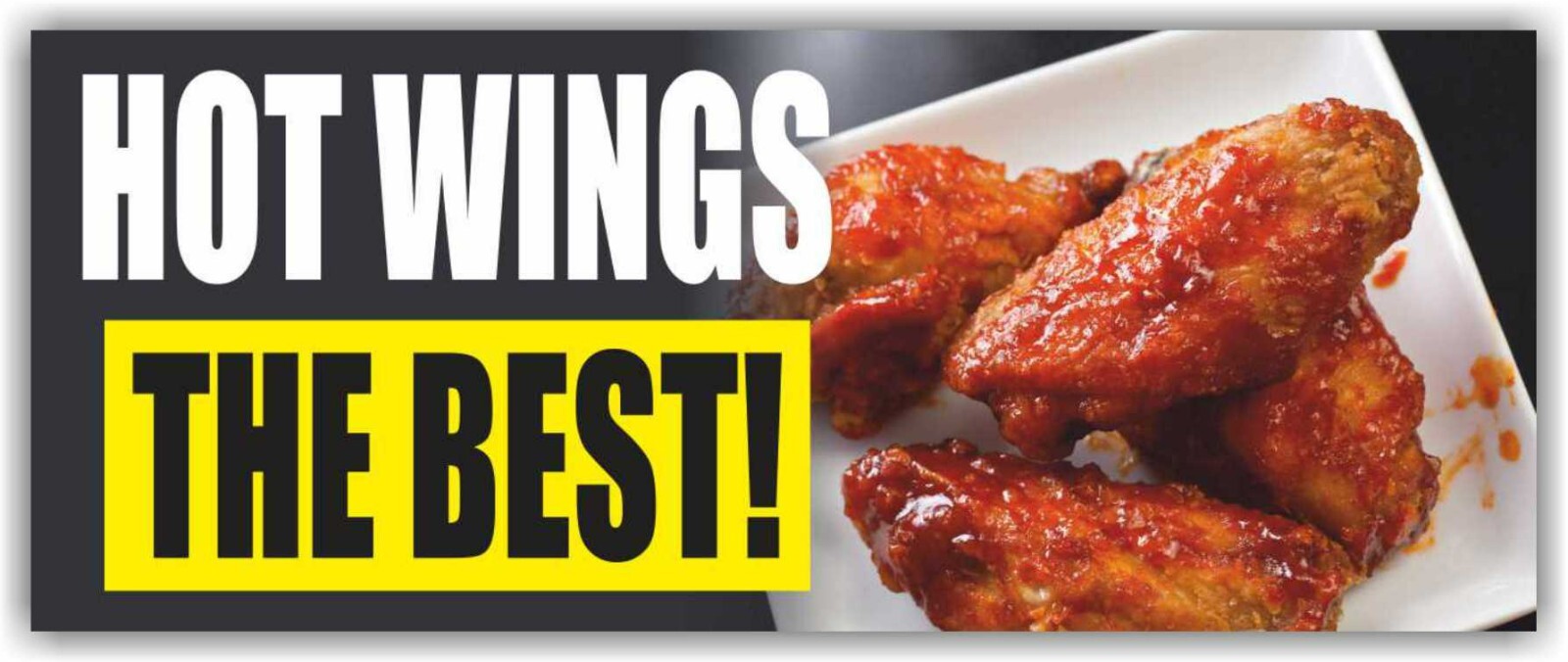 HOT WINGS Advertising Banner Vinyl Mesh Sign chicken street fast food sandwich