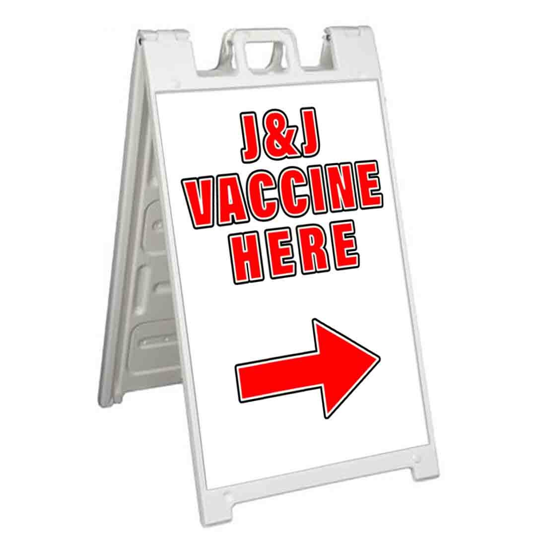 VACCINE HERE RIGHT Signicade 24×36 Aframe Sidewalk Decal Sign Banner MEDICAL