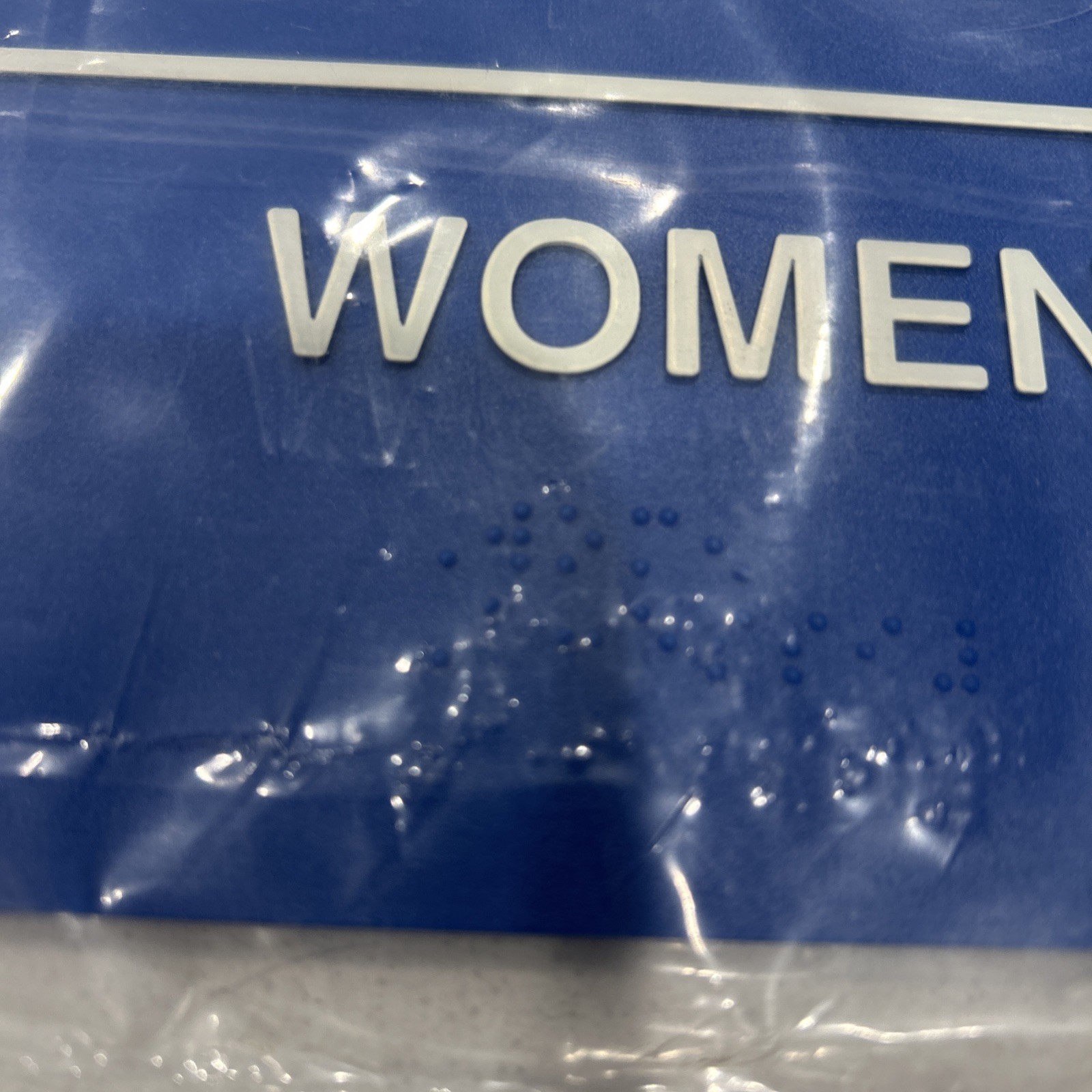 Men + Women Restroom Sign ADA Braille Self Adhesive 9″ x 6″ Handicap