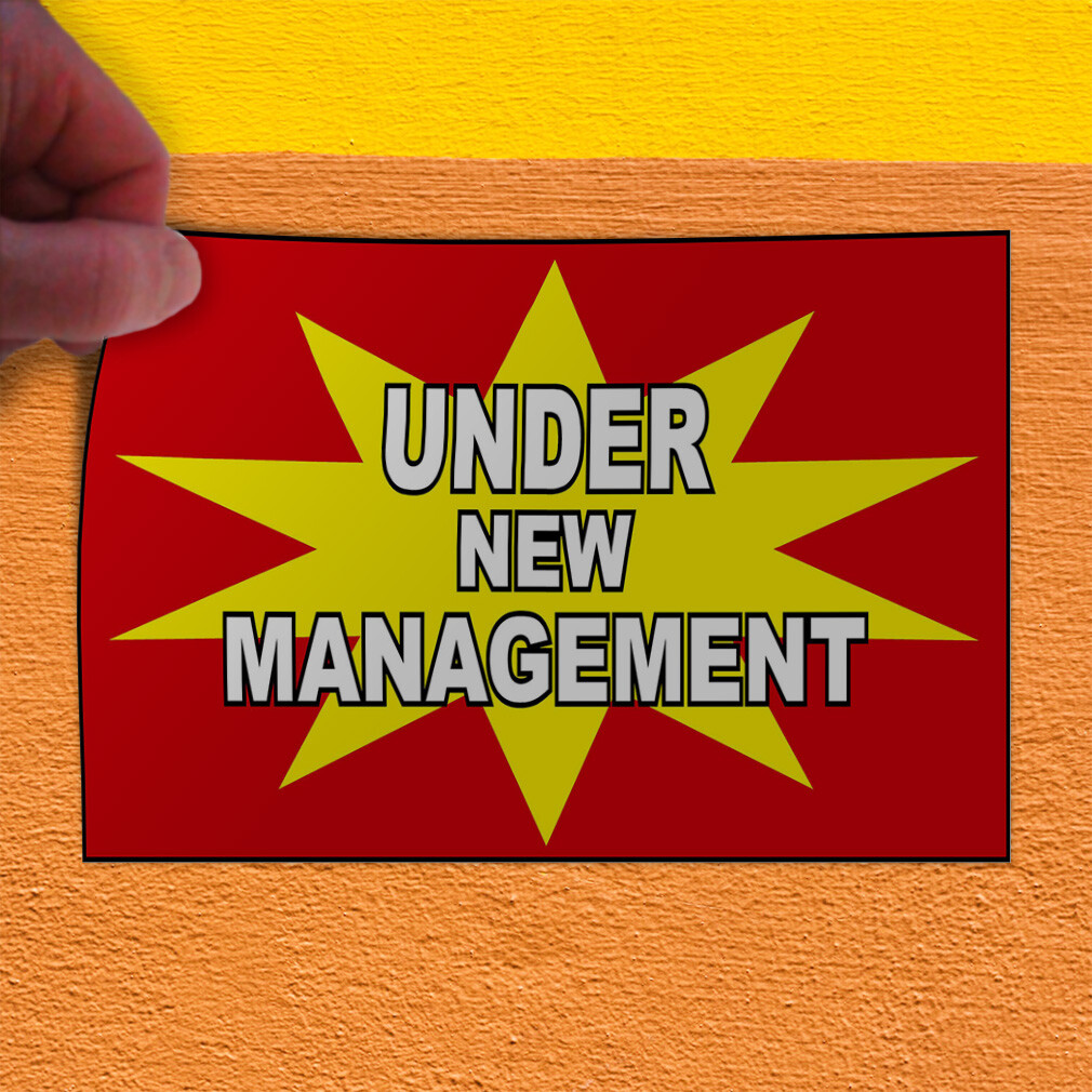 Decal Stickers Under New Management Red B Business Vinyl Store Sign Label