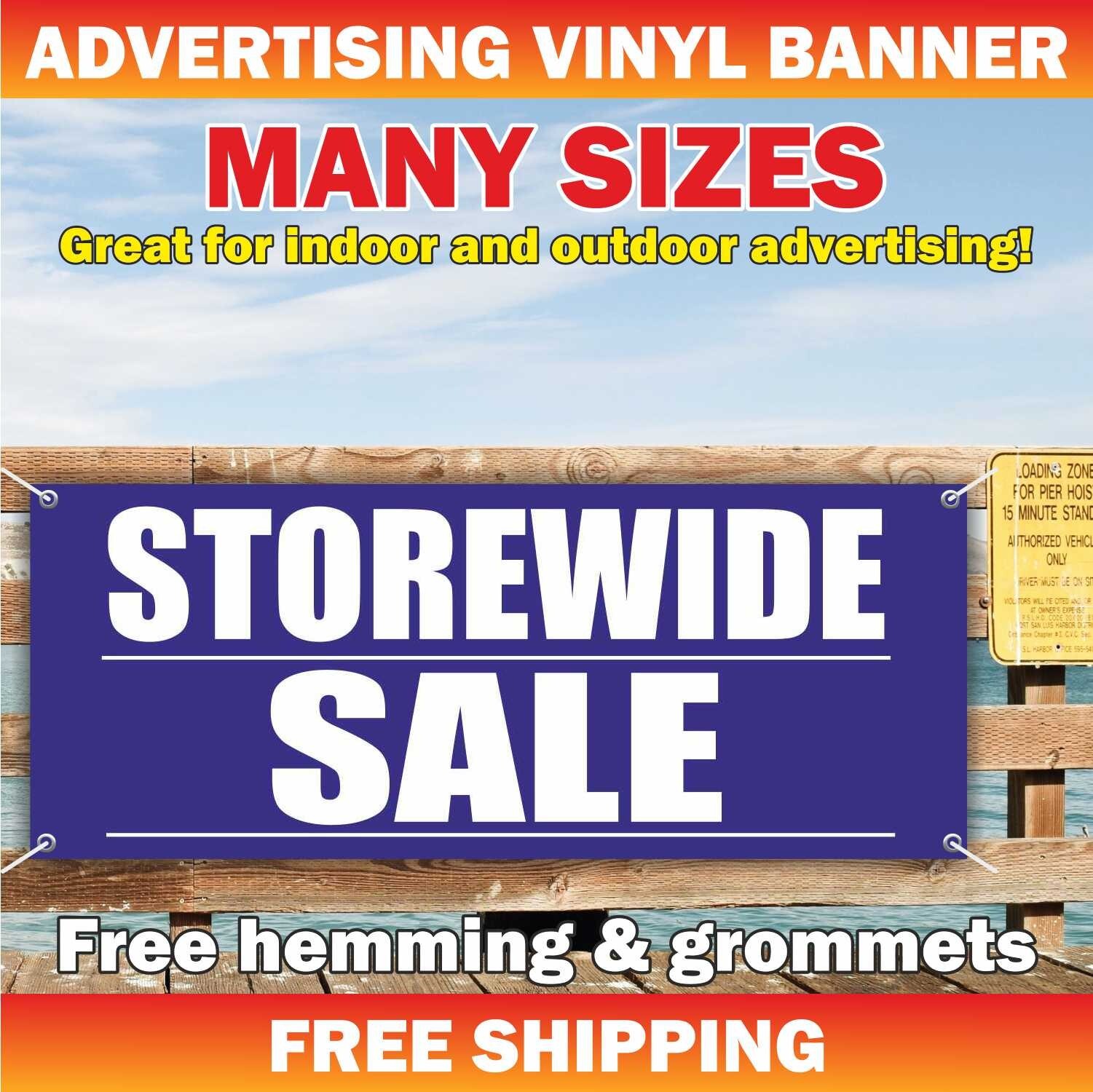 Store Wide SALE Advertising Banner Vinyl Mesh Sign Flag Discount Shop Clearance