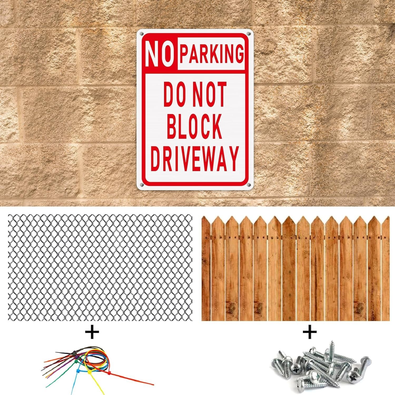 No Parking Sign Do Not Block Driveway ( 3 Pcs )