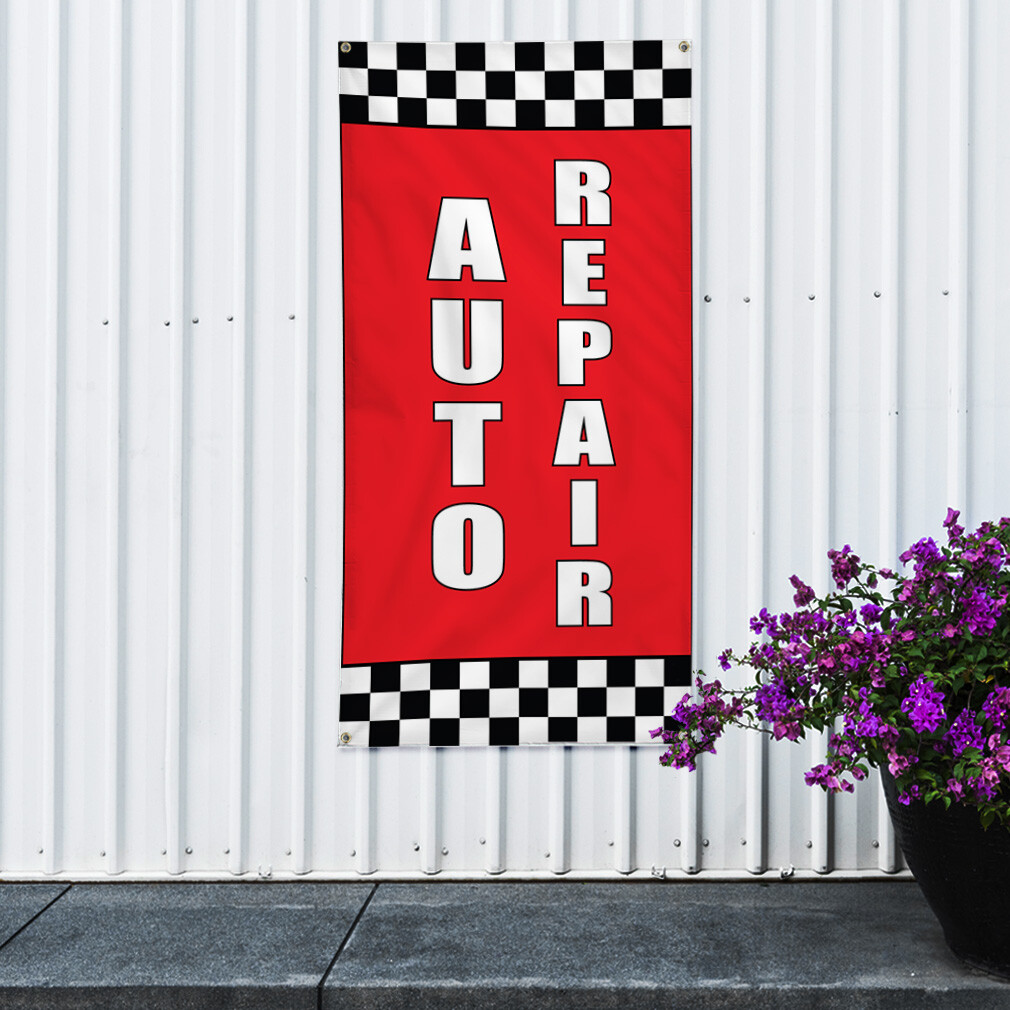 Vertical Vinyl Banner Multiple Sizes Auto Repair Auto Body Shop Car Repair K