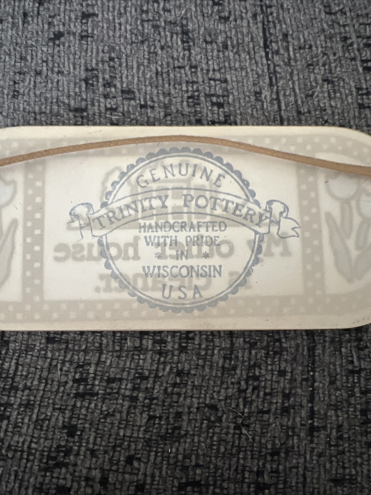 My Other House Is Cleaner – Stoneware Sign Trinity Pottery W/ Leather Hanger