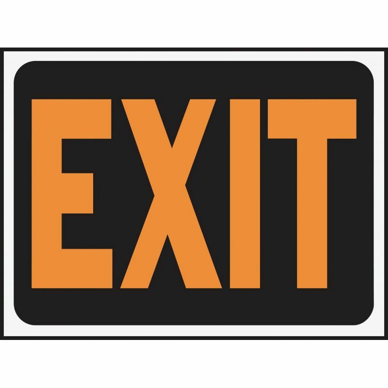 (20)-Hy-Ko 9X12 Plastic Fluorescent Sign, Exit 3003