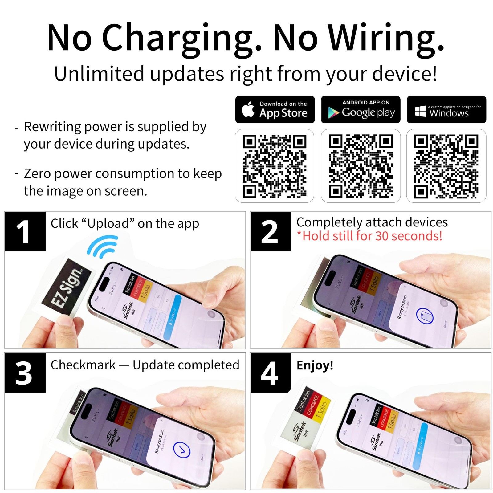 [] EZ Sign NFC E-Paper Display – No Battery, Ultra-Thin 0.13”, Rewritable 4-C…