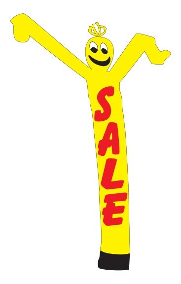 Car Dealer 18 Foot Tall Inflatable Blow Up Air Tube Smile Man Slogan Replacement