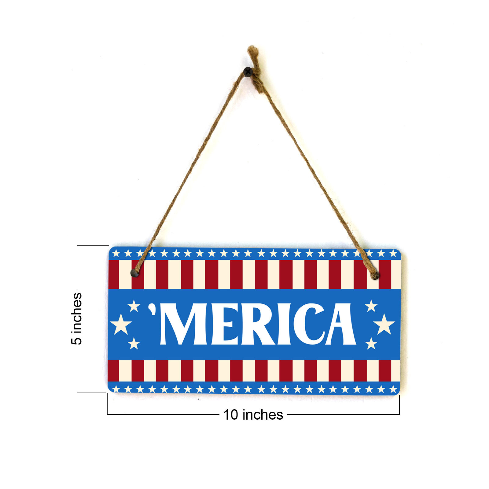 Merica 5×10 Hanging Plus Wall or Door Sign | USA Home Decor