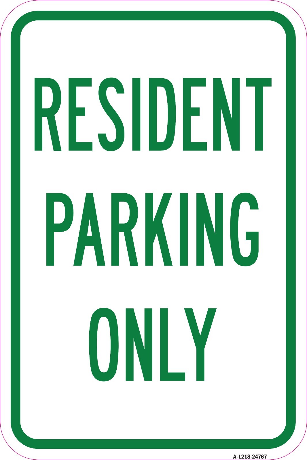 3 Signs 12″x18″ Heavy Gauge Aluminum Signs 1 – RESIDENT PARKING ONLY, 2 – PERMIT