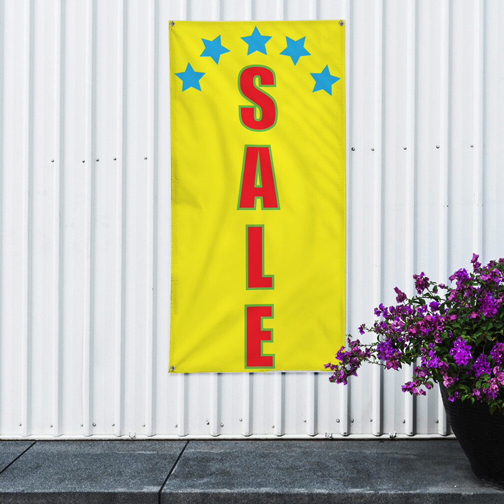 Vertical Vinyl Banner Multiple Sizes Deal Yellow Business Outdoor