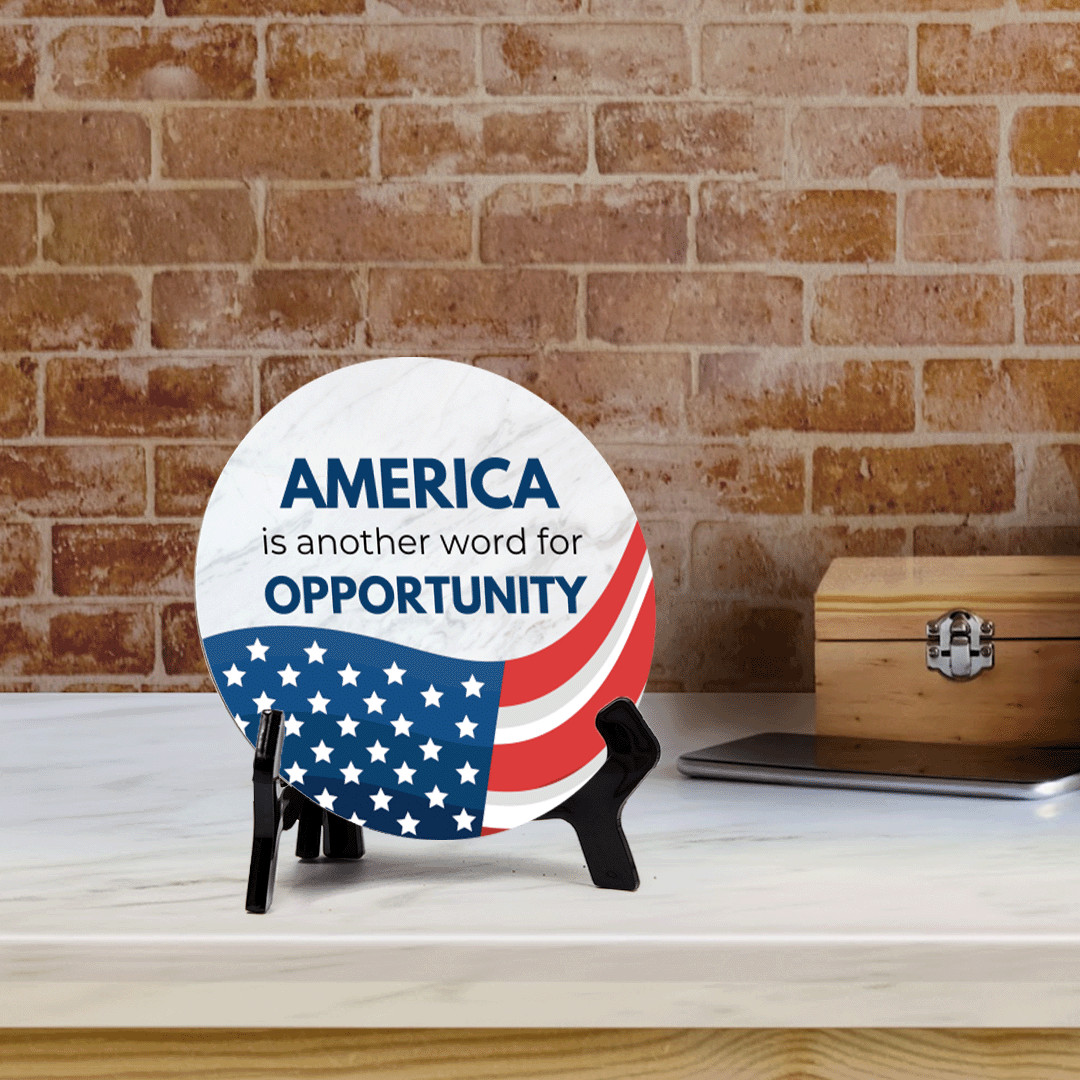 America is Another Word For Opportunity (5 x 5“) Circle