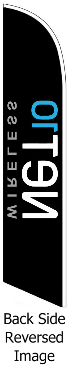 NET10 NET 10 WIRELESS WINDLESS FEATHER FLAG Banner Tall Curved Advertising Sign