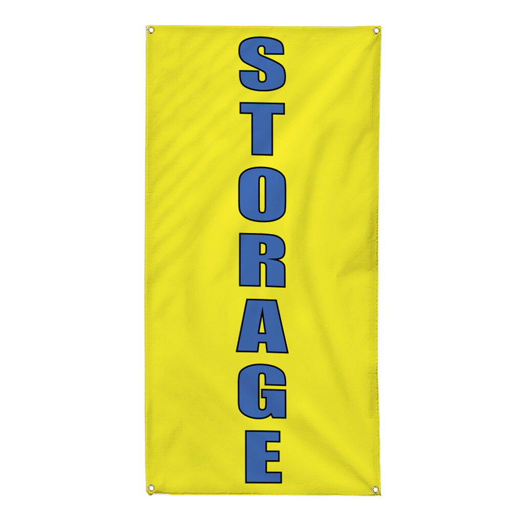 Vertical Vinyl Banner Multiple Sizes Storage Weatherproof Industrial Yard Signs
