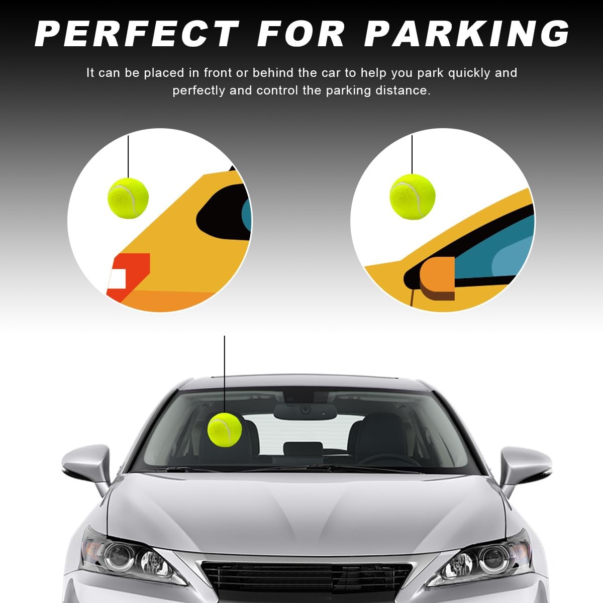BWBWND 4 PCS Garage Parking Aid Ball, Retracting Tennis Ball 4PCS